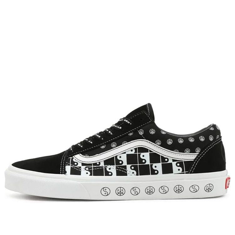 Vans Old Skool Bkwht Taiji Grid Wear-Resistant Non-Slip Low Top Casual Skate Shoes Unisex Black White VN0A7Q2JBCH