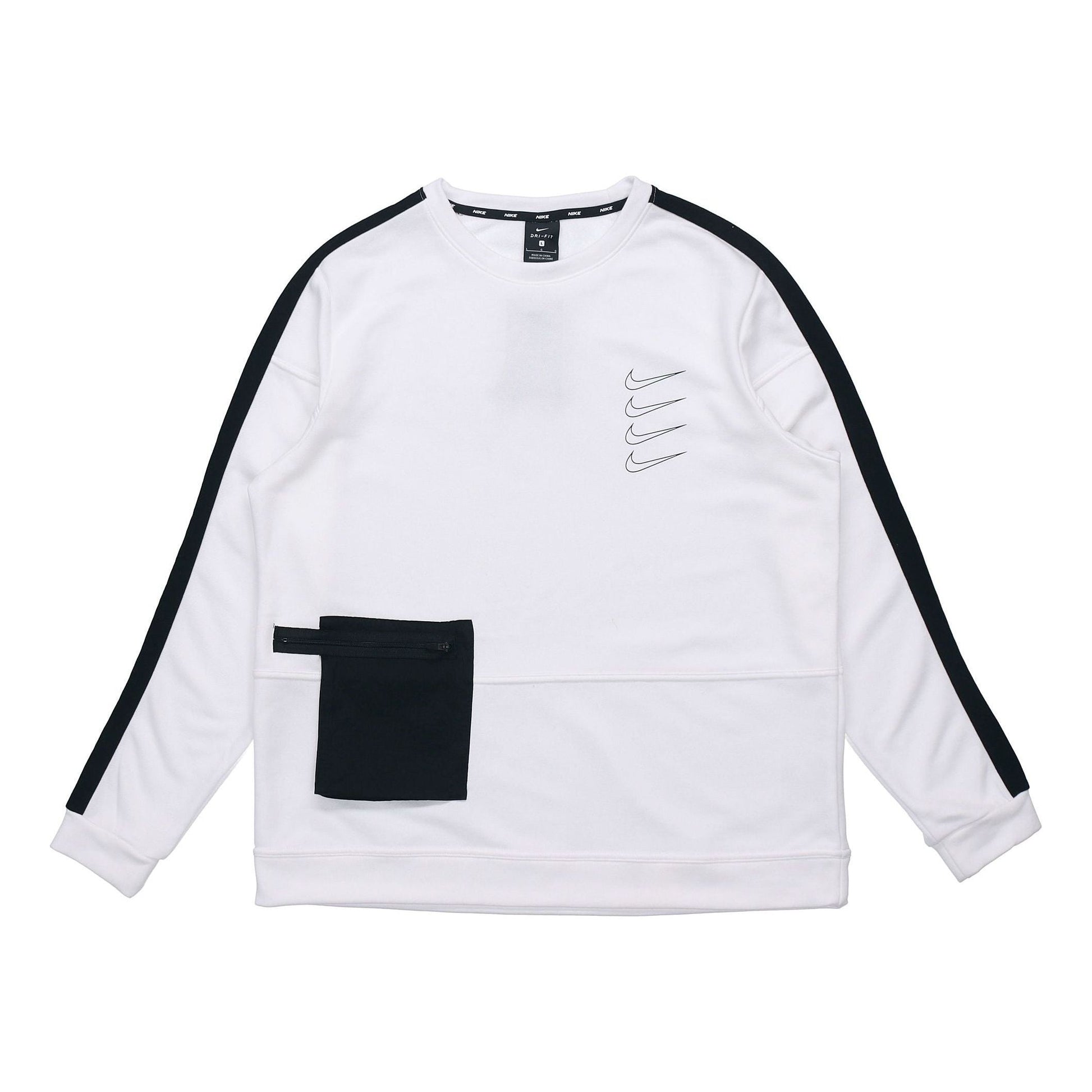 Nike Dri-Fit Men'S Fleece Training Top 'White/Black' DB4210-100