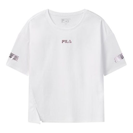 (WMNS) FILA Reflective Logo Printing Short Sleeve White F11W028101F-WT