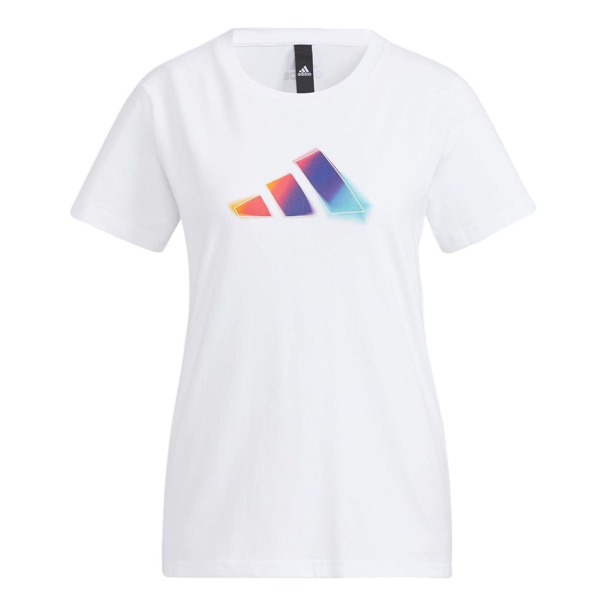 (WMNS) adidas UST  3 Bar T-Shirt Asia Sizing 'White Purple' HE9979