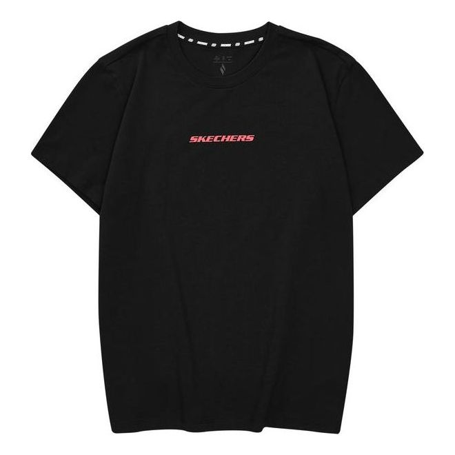 Skechers Casual Letter Printed T-Shirt 'Black Red White' L224U039-0018