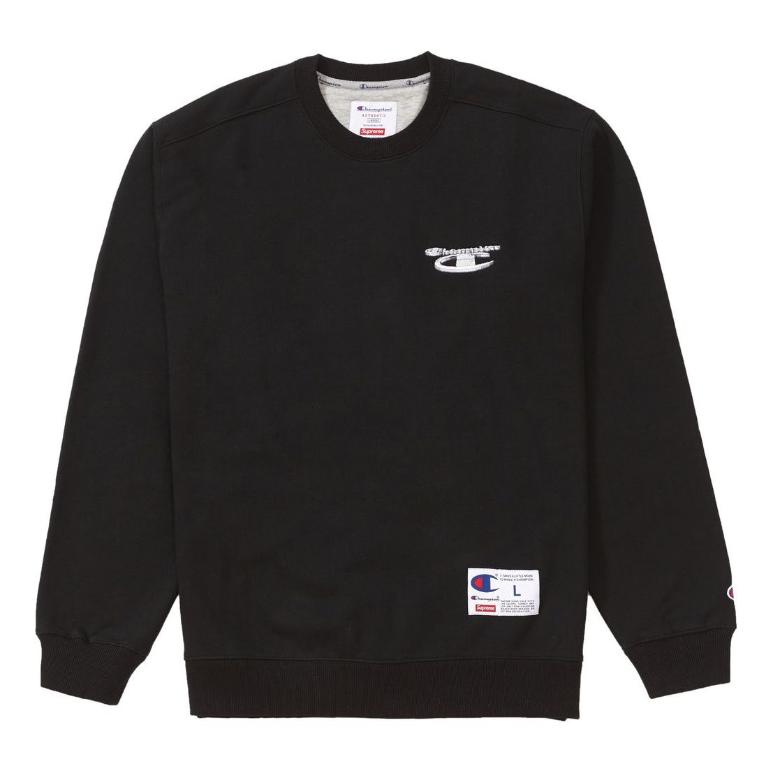 Supreme FW18 x Champion 3D Metallic Crewneck Black SUP-FW18-719