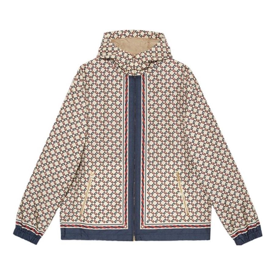 Gucci Nylon Jacket With Geometric G Motif 'Ivory Blue' 690272-ZAIXL-9093