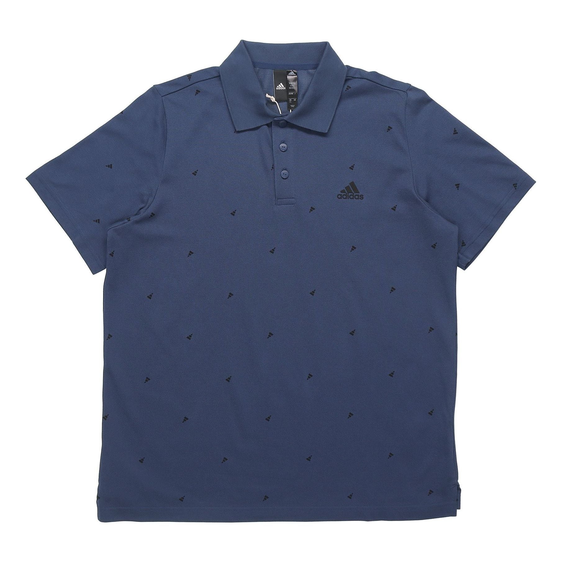adidas Fi Polo Aop Sports Running Short Sleeve Polo Shirt Navy Blue GP0996