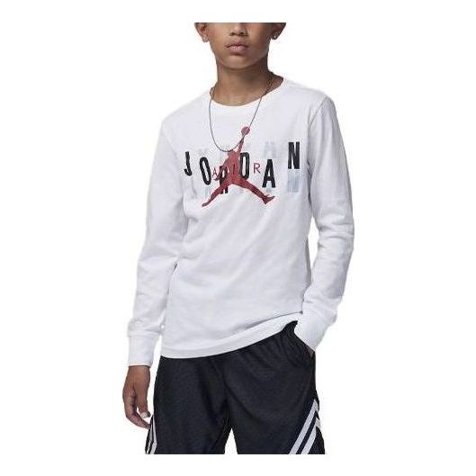 (GS) Air Jordan Scramble Long Sleeve T-Shirt 'White' 95C680-001