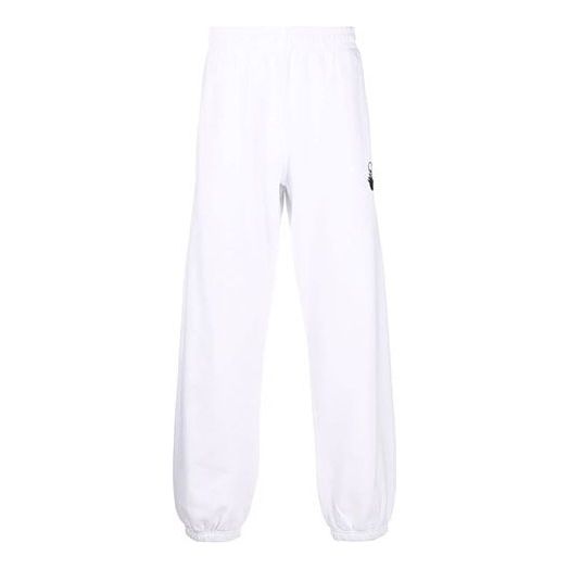 Men's Off-White FW21 Arrow Printing Solid Color Sports Pants/Trousers/Joggers Loose Fit White OMCH029F21FLE0040110