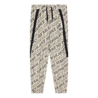 New Balance Logo Print Fleece Pants Asia Sizing 'Beige Black' 5TC2U143-BEI