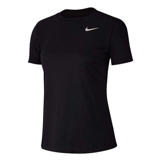 (WMNS) Nike Quick Dry Side Round Neck Pullover Short Sleeve Black AQ3210-010
