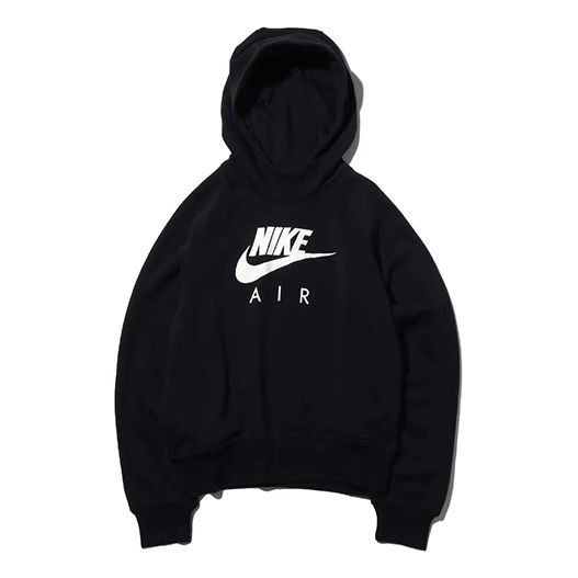 (WMNS) Nike As Nsw Air Logo Printing Hoodie 'Black' BV5133-010