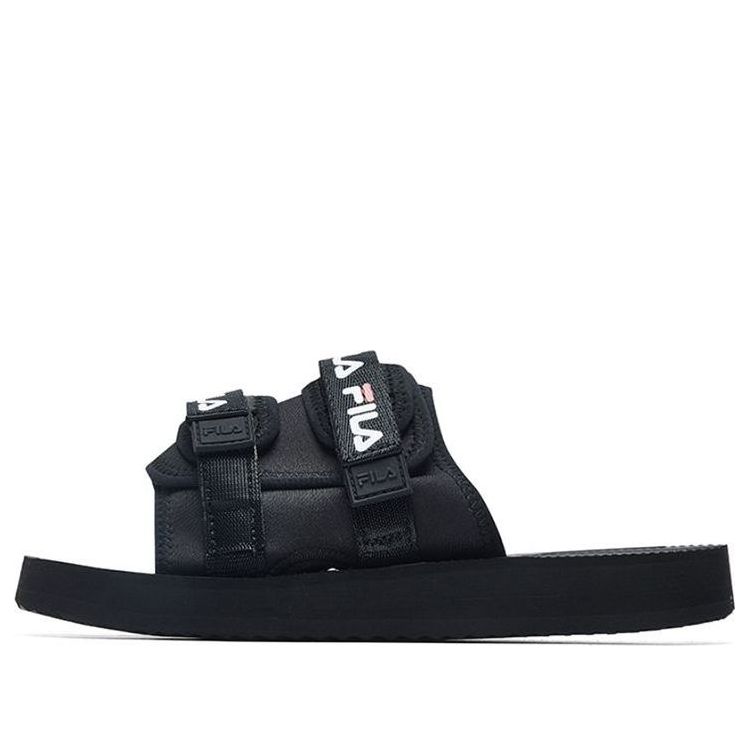 (WMNS) FILA Thick Sole Velcro Black Slippers F62W024502FBK