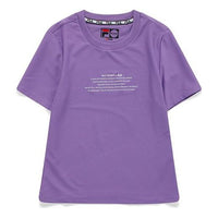 (WMNS) Fila Alphabet Printing Sports Round Neck Short Sleeve Purple T61W021705A-VT