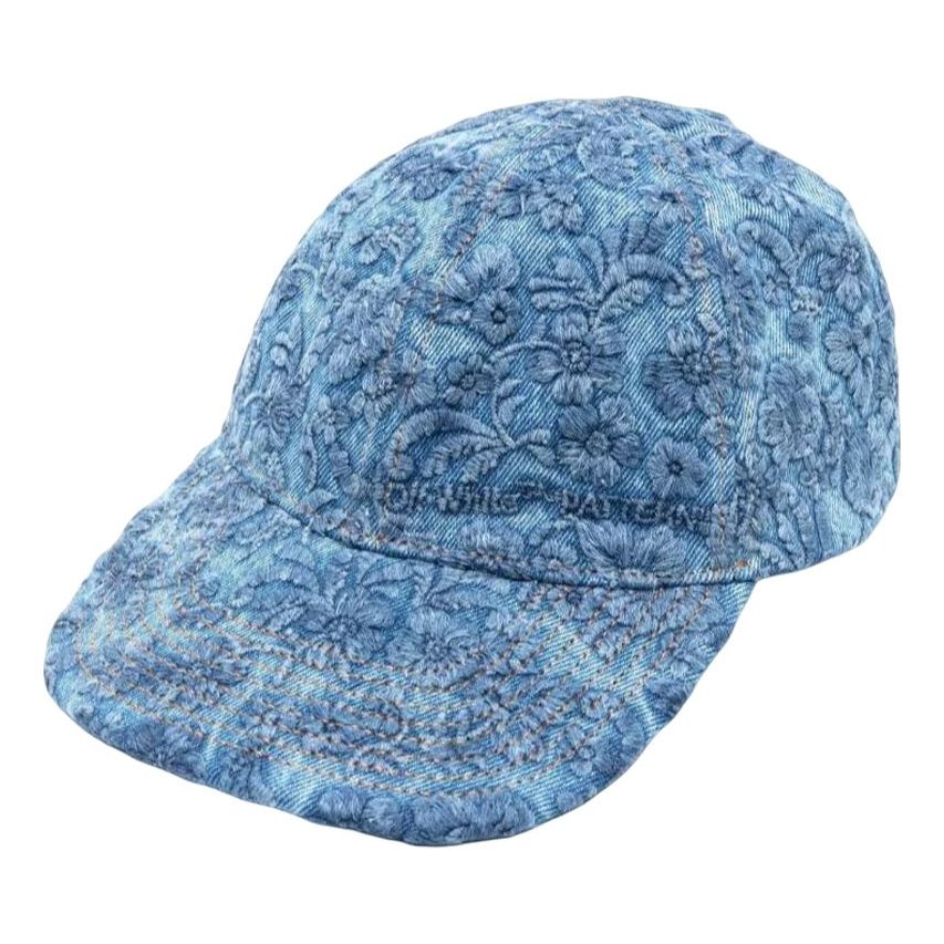 Off-White Floral-Embroidered Denim Cap OMLB041S23DEN0054600