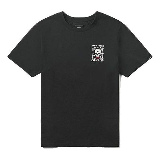 Men's Vans Casual Sports Skeleton Printing Short Sleeve Black VN0A48B2BLK