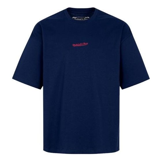 Mitchell & Ness Logo Word T-shirt 'Navy' MNJYSST23015-NAVY