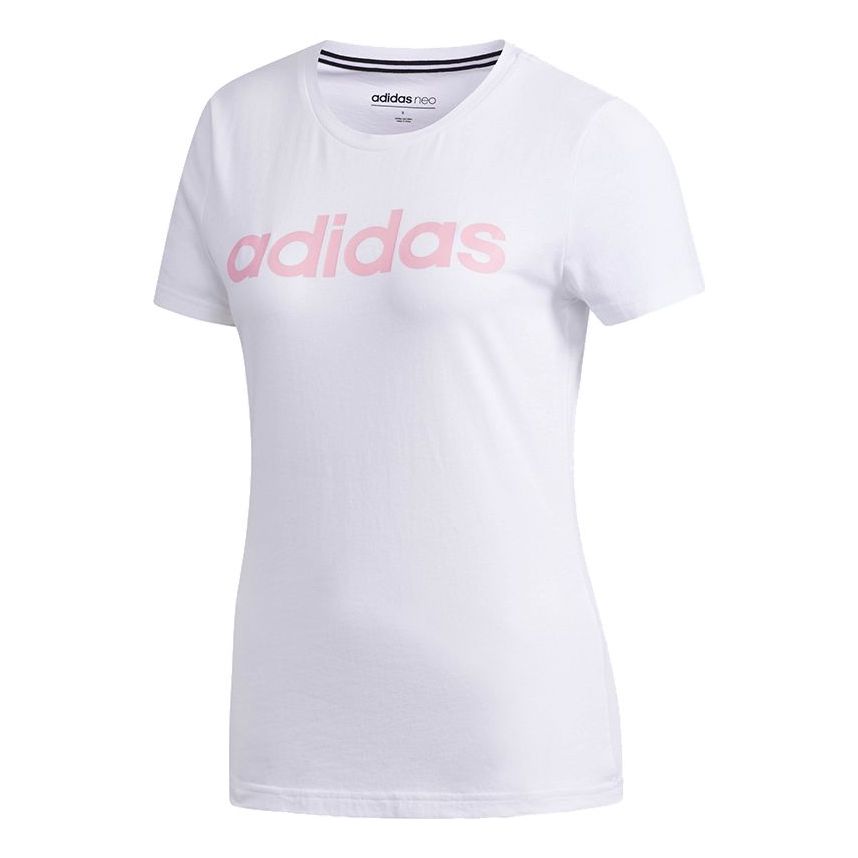 (WMNS) adidas neo Ce Tee Alphabet Printing Casual Sports Round Neck Short Sleeve White DW7943