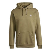 adidas originals Solid Color Small Label Fleece Lined Hoodie 'Olive Green' H34650