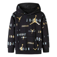 (GS) Air Jordan Jumpman Print Pullover Hoodie 'Black White' JD2142062GS-001