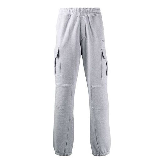 Men's Off-White FW21 Cargo Pocket Sports Pants/Trousers/Joggers Gray OMCH017S20D250180710