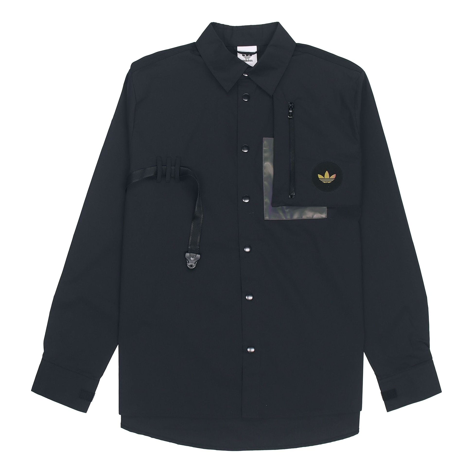adidas originals Chest Solid Color Long Sleeves Shirt Black H58071