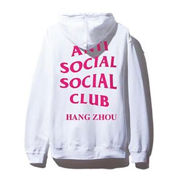 ANTI SOCIAL SOCIAL CLUB Chong Qin Black Back Alphabet Printing Unisex White ASSW440