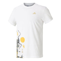 adidas Gold Dragon Tee Pattern Casual Sports Round Neck Short Sleeve White GJ8865