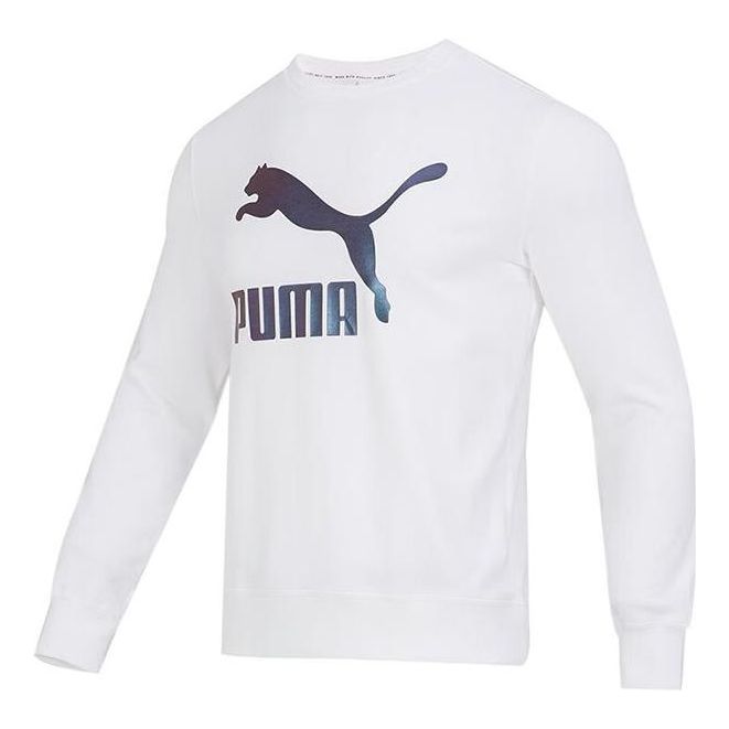 PUMA Logo Crew Neck Sweater 'White' 535278-02