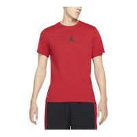 Men's Air Jordan Logo Breathable Round Neck Short Sleeve Red T-Shirt 840395-852