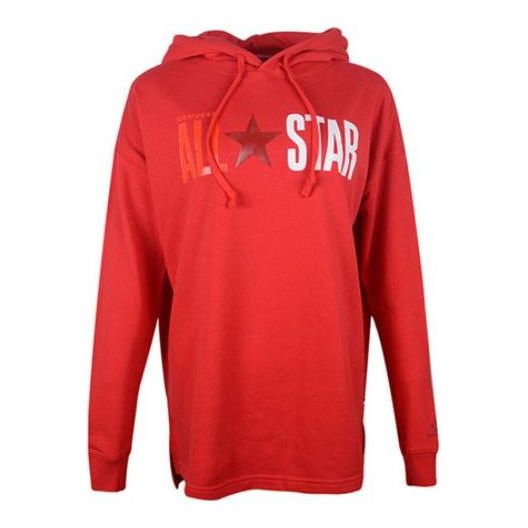 (WMNS) Converse All Star Printed Hoodie Asia Sizing 'Red' 10017310-A04