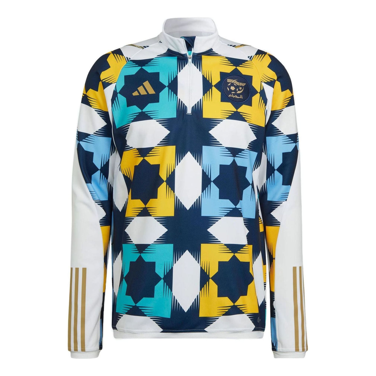 adidas Algeria Training Top Asia Sizing 'White Navy Yellow' HF1461