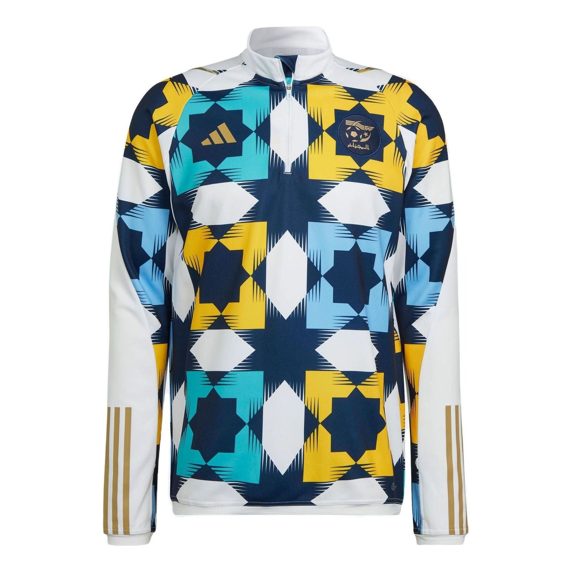 adidas Algeria Training Top Asia Sizing 'White Navy Yellow' HF1461