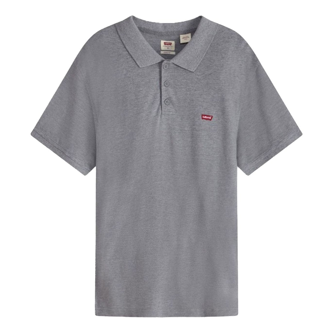 Men's Levis Red Flag Embroidered Pure Cotton Short Sleeve Polo Shirt Gray 35883-0004