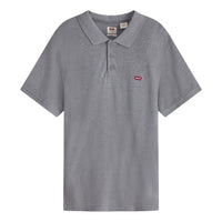 Men's Levis Red Flag Embroidered Pure Cotton Short Sleeve Polo Shirt Gray 35883-0004