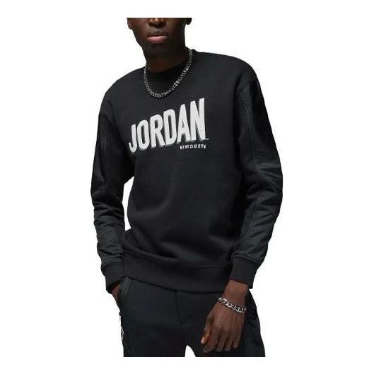 Air Jordan Flight MVP Graphic Fleece Crew-neck Sweatshirt 'Black' DV7588-010
