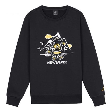New Balance Logo Crew-neck Versatile Jumper Black AMT03341-BK