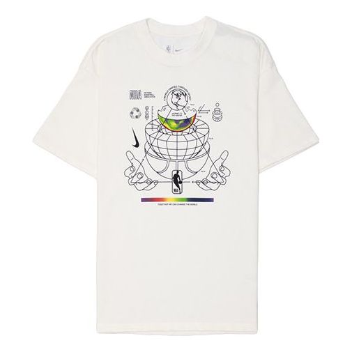 Men's Nike Team 31 Casual Sports Breathable Earth Short Sleeve White T-Shirt DD7850-901