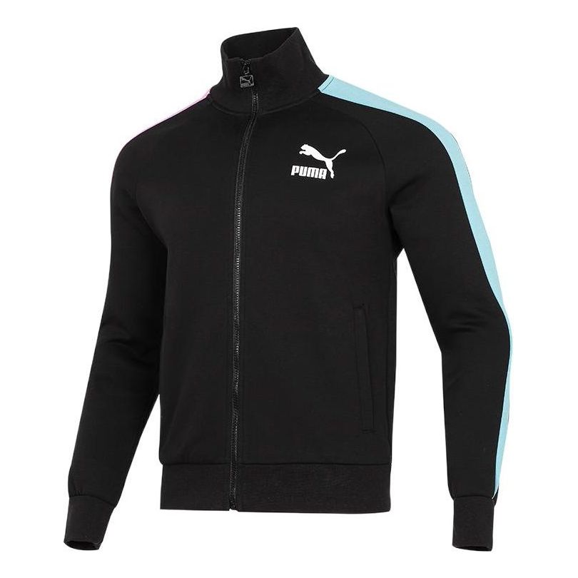 PUMA Splicing Casual Stand Collar Windproof Jacket Black 531377-98