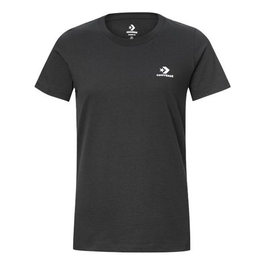 (WMNS) Converse Logo Casual Short Sleeve Black 10020804-001