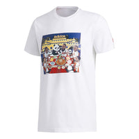 adidas Chengdu Tee Cartoon Printing Basketball Sports Short Sleeve White GE1062