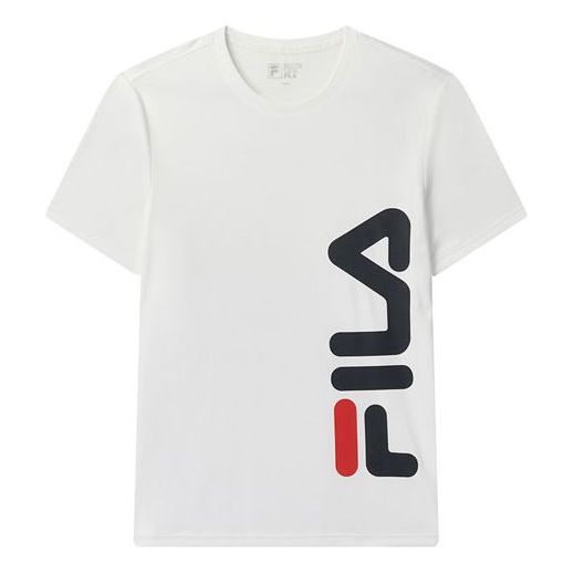 FILA Contrasting Colors Large Logo Printing Short Sleeve White F11M028163F-WT