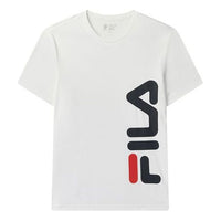 FILA Contrasting Colors Large Logo Printing Short Sleeve White F11M028163F-WT