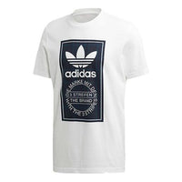 adidas originals Printing Round Neck Sports Short Sleeve White ED7035