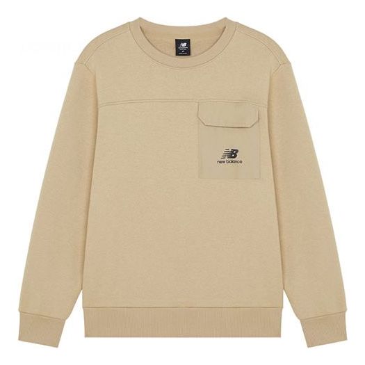 New Balance Men's New Balance Chest Pocket Round Neck Sports Pullover Khaki AMT14339-HNA