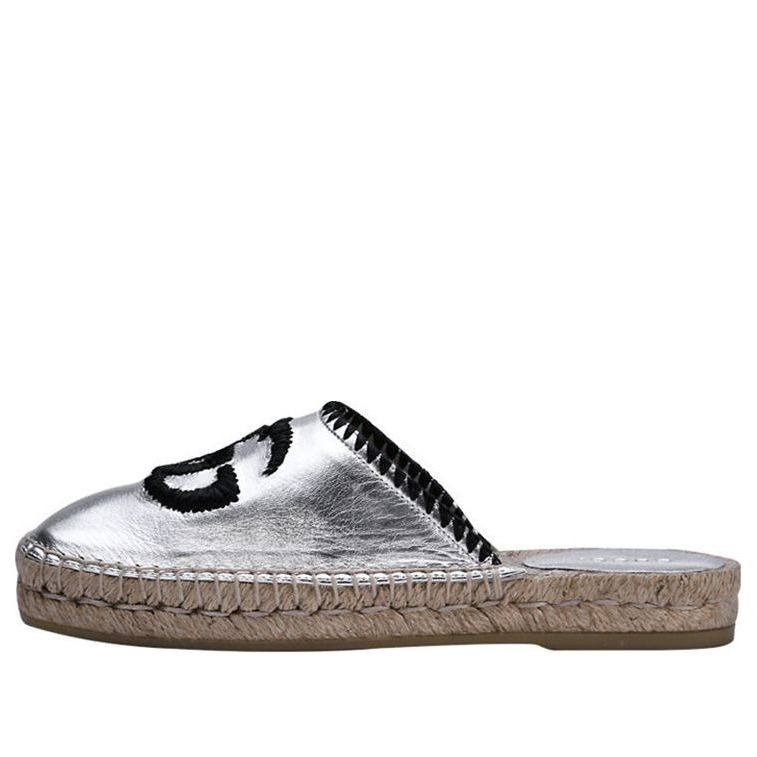 (WMNS) Gucci Embroidered GG Espadrilles 'Silver' 602408-B8B00-8106