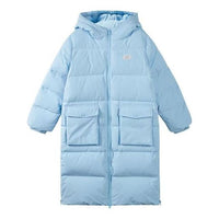 (GS) Skechers Logo Printed Long Down Jacket 'Blue Pink' P422G042