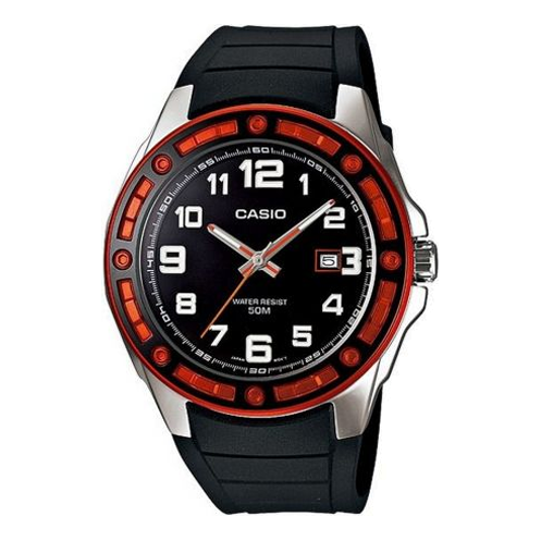 Casio General Waterproof Analog Watch 'Black Red Silver' MTP-1347-1AV