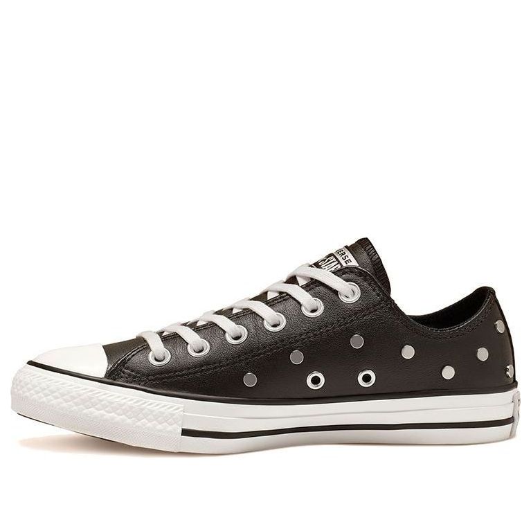 (WMNS) Converse Chuck Taylor All Star Studs Low Top Leather Spot Rivet Black 565851C