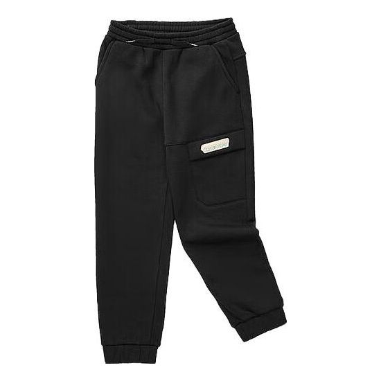 (GS) Skechers Drawstring Fleece Tight Knit Pants 'Black' L423G006-0018