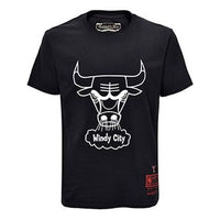 Mitchell & Ness NBA Series Chicago Bulls Printing Short Sleeve Couple Style Black MN13S27-CHI-BLACK