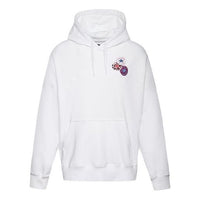 (WMNS) Converse Logo Print Hooded Drawstring Sweatshirt White 10020737-A03