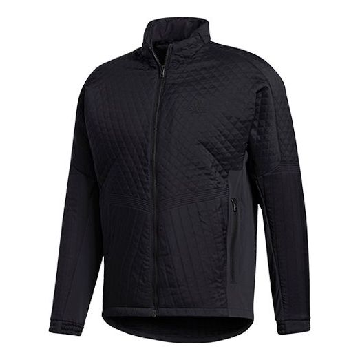adidas Quilting Jk Golf Sports Stand Collar Jacket Black FS6957